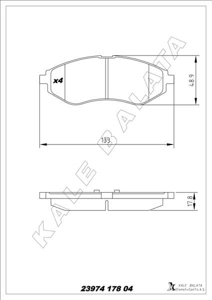 Ön Fren Balatası Chevrolet Aveo 05> Kalos 02>