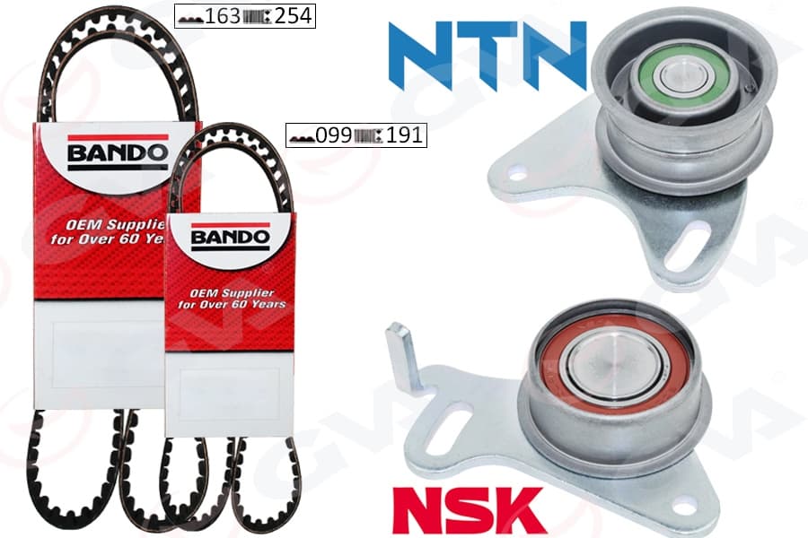 Triger Kayış Seti Eksantrik Seti Hyundai H100 Starex 2.5L D4BB D4BF 97-> / Kia K2500 2.5L D4BH 03- > / Mitsubishi L300. L200 2.5L 4D56 K64T K74T 96-07 / Pajero 2.5L 4D56 94-> 2 Kayış 2 Rulman 16