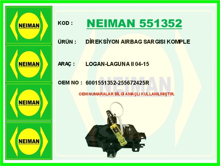 Direksiyon Airbag Sargisi Komple Logan-Laguna II 04-15