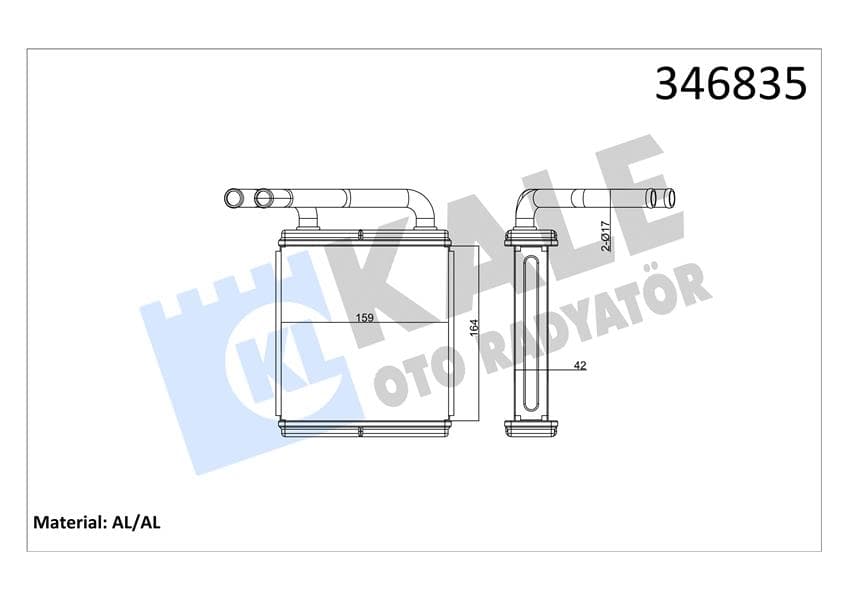 Kalorifer Radyatörü Hyundai H100 2.5L D4BA Panelvan 94-00 - Aleminyum