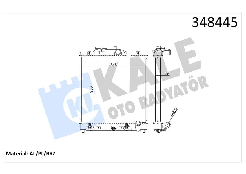 Radyatör Civic V-Civic VI-HR-V-Rover 45-400 1.5-1.6 16V 91->95-1.4-1.5-1.6 95->01 At