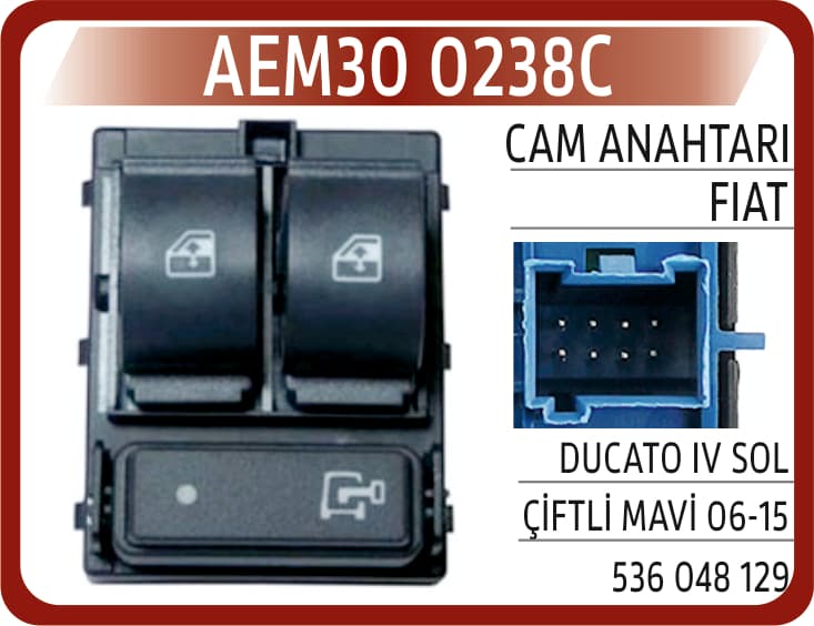 Cam Anahtarı Fiat Ducato IV Sol Çiftli Mavi 06-15