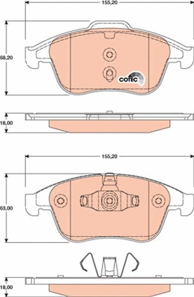 Ön Fren Balatası Renault Grand SC Nic III 09>16 Laguna III 07>15 Megane III 09>15 K:17.1MM Y:68MM