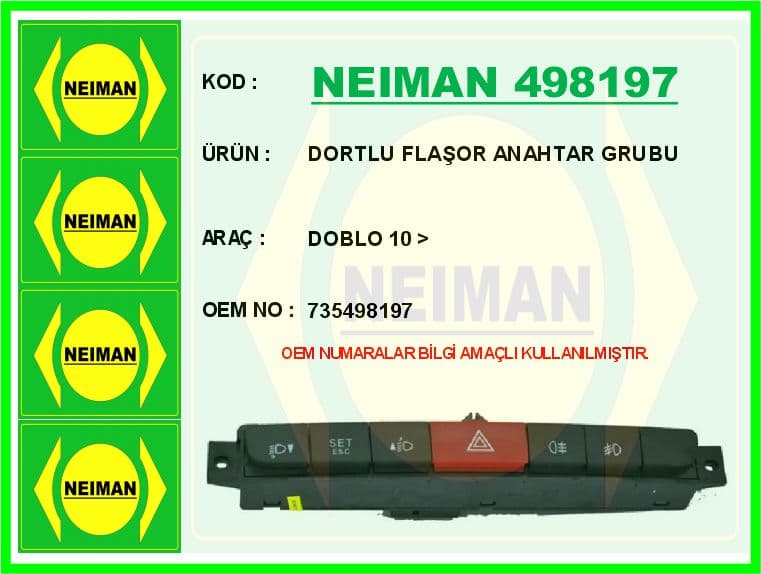 Dortlu Flaşor Anahtar Grubu Doblo 10 >