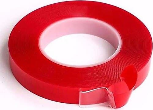 Çift Tarafli Bant 30mm X 5mt Kırmızı Şeffaf