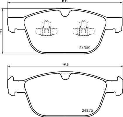 Ön Fren Balatası Volvo S60 00> S70 97>00 S80 98> V70 97>07 V70 01>07 XC70 00> XC90 02>12 16 Jant