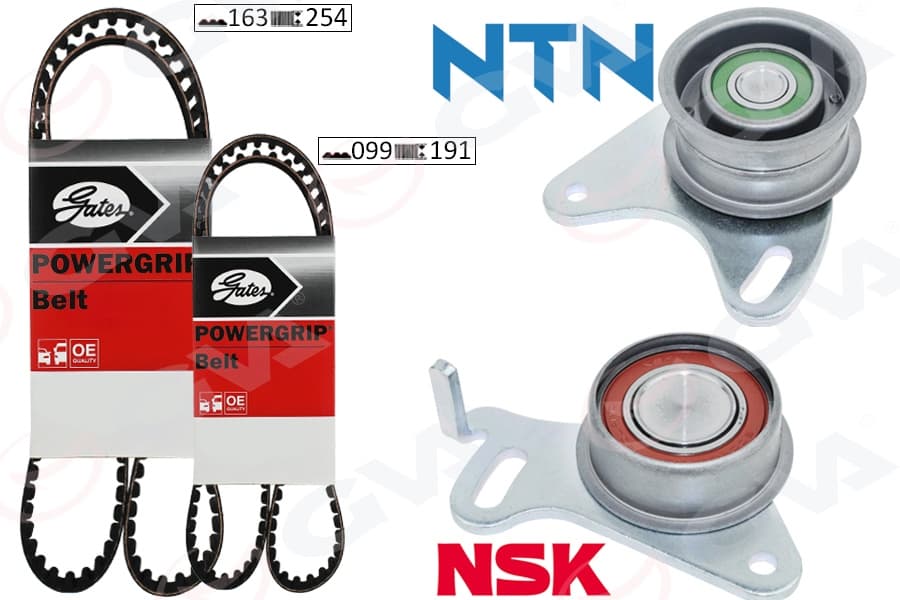 Triger Kayış Seti Eksantrik Seti Hyundai H100 Starex 2.5L D4BB D4BF 97-> / Kia K2500 2.5L D4BH 03- > / Mitsubishi L300. L200 2.5L 4D56 K64T K74T 96-07 / Pajero 2.5L 4D56 94-> 2 Kayış 2 Rulman 16