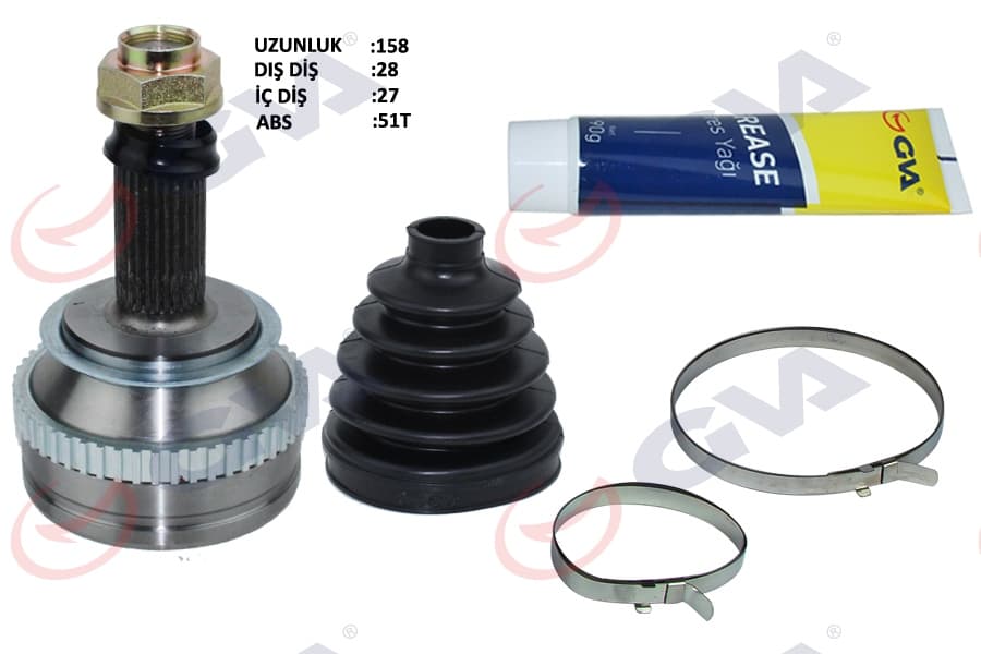 Aks Kafası Diş Ön Sağ/sol Master-Movano II 2.5D S8U 98-10 Abs Li 51DİŞ 28x27x67.1 158mm 51DİŞ 1118mm