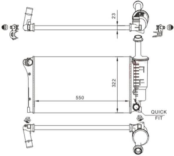 Radyatör Fiat Panda 07>11 Mekanik 540x322x18