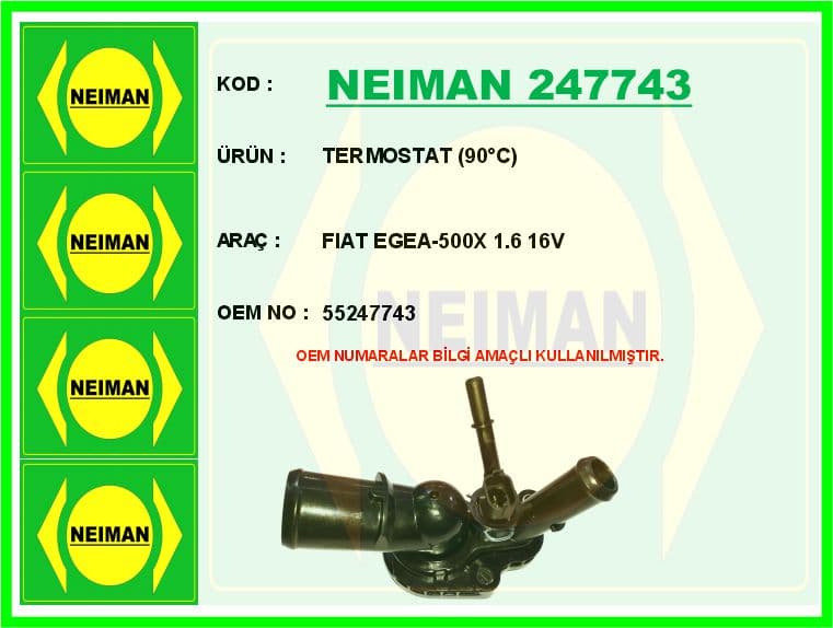 Termostat Komple 90 C Fiat Egea 500X 14>20 Egea 16>20 Jeep Renegade 14>18 1.6