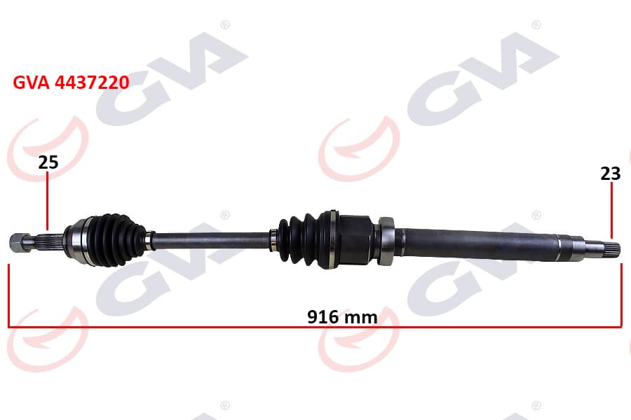 Ön Aks Komple Sağ Fiesta V 1.4 TDCi 02>08 Fuison 1.4 TDCi Fiesta VII 08>12 1.25-1.4TDCI- 1..5 TDCi-1.6 TDCi 916mm