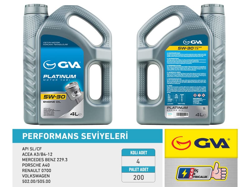 Motor Yağı 5W30 4 LT Platinum Tam Sentetik Api SL/CF