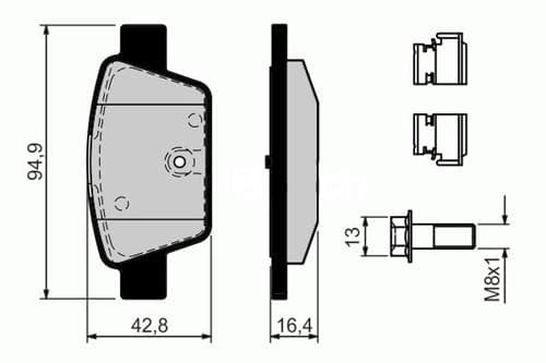 Arka Fren Balatası Fiat Stilo 02> Linea 07> Bravo II 07>14 Alfa Romeo Mito 08> Multipla 99>