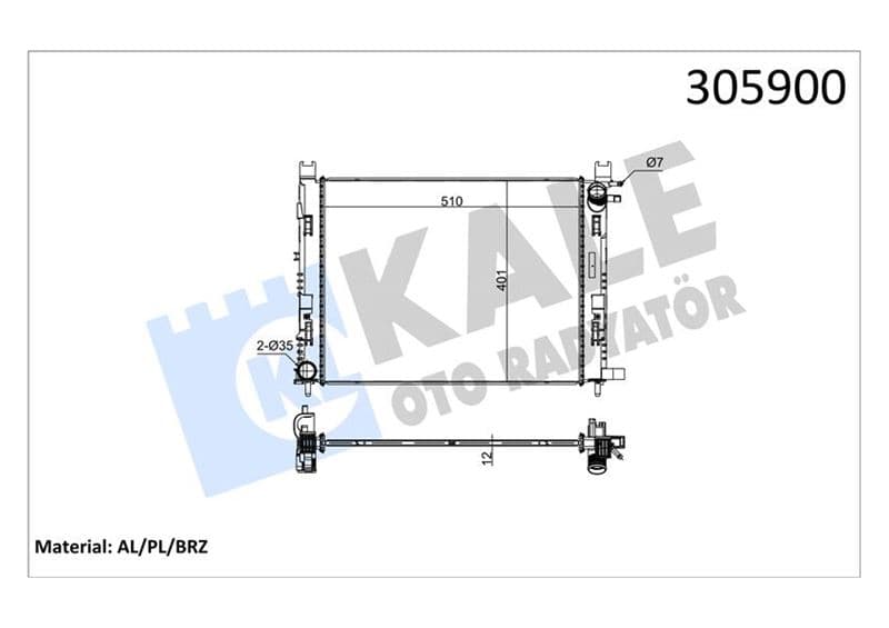 Motor Su Radyatörü Captur I 12> Clio IV 12> Dokker 12> Symbol III 14> Sandero II 12> 0.9 Tce 1.2 Tce 1.5 dCi 1.6 506x414x18