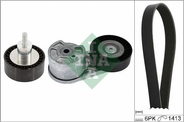 V Kayış Gergi Kütüğüv Kayış 6PK 1413 Avare Rulman GK2Q 19A216 Aa Ford Transit 18> 2.0 Ecoblue 6PK 1413