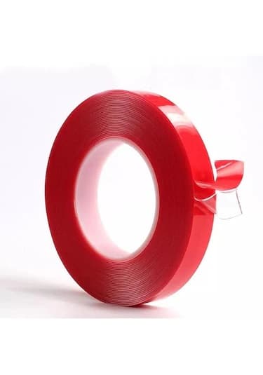 Çift Tarafli Bant 50mm X 5mt Kırmızı Şeffaf