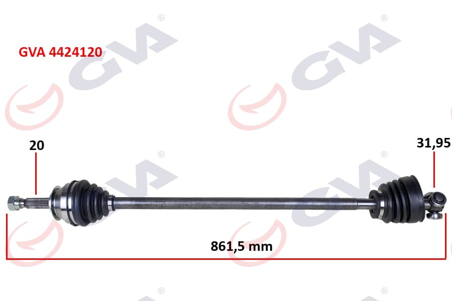 Komple Aks Sağ Uno 70 1.4i 94-00 861.5mm