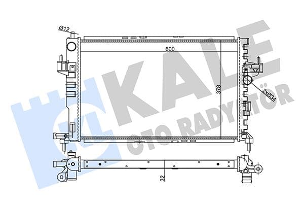 Su Radyatör Corsa C-Combo C 1.7 Y17DT-Y17DTL Ac Klimasiz Mek 540x375x26