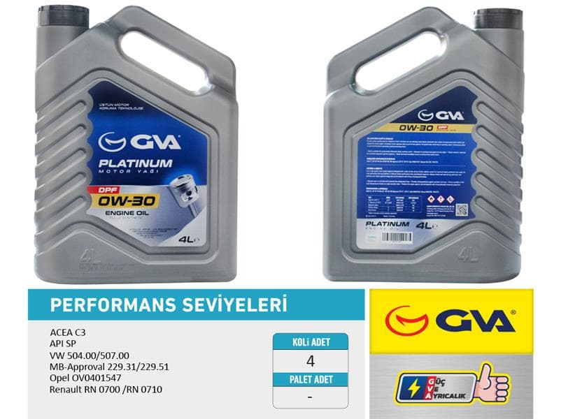 Motor Yağı 0W30 4 LT DPF Tam Sentetik Api SP Partiküllü Acea C3
