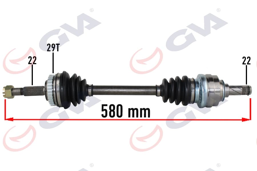 Komple Aks Sol Opel-Meriva A 1.6 03-10 Abs Li 29 Diş 580mm