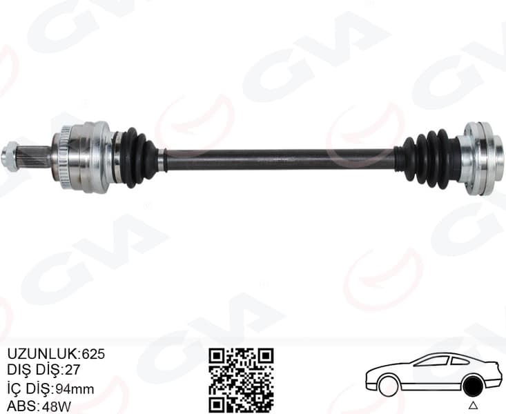 Komple Aks Arka Sol BMW E46 E36 Arka Sağ Sol 625MM