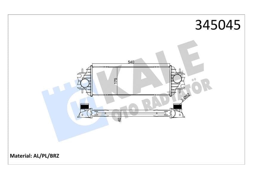 Turbo Radyatörü İntercooler Trafic II-Vivaro 01> 1.9DT 540x175.6x40