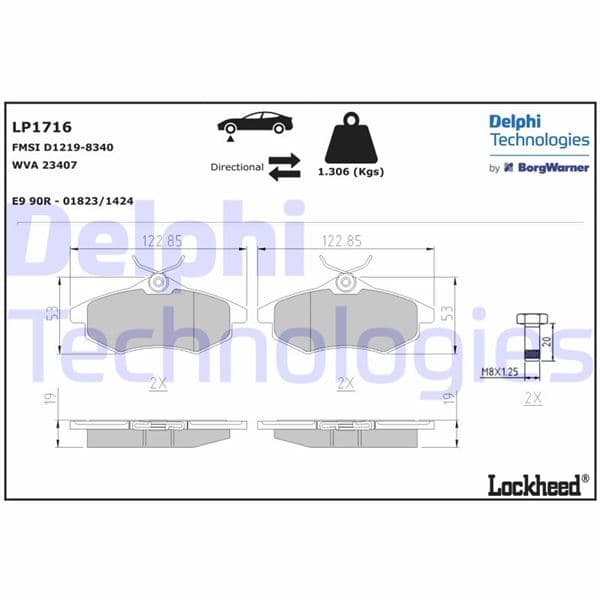 Ön Fren Balatası Citroen C2 03>12 C3 02>10 Küçük Tip