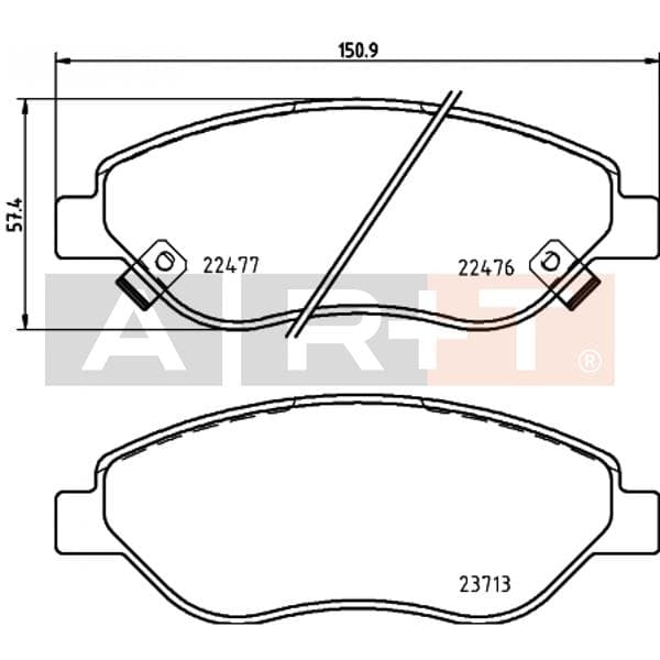 Ön Balata Fiat Egea 15> 1.4 1.5 T4 Hibrit 1.6 D K:19 MM G:151.1 MM Büyük Tip