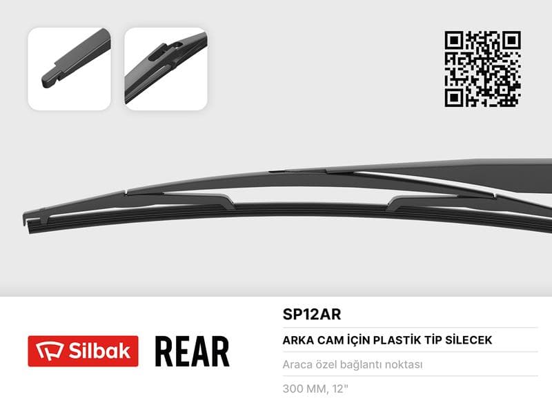 Silecek Süpürgesi Arka Plastik Tip 300mm Duster-Punto III-Grande Punto-Cmax-Civic-Juke-Micra-Venga-