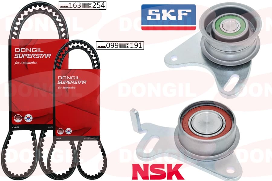 Triger Kayış Seti Eksantrik Seti Hyundai H100 Starex 2.5L D4BB D4BF 97-> / Kia K2500 2.5L D4BH 03- > / Mitsubishi L300. L200 2.5L 4D56 K64T K74T 96-07 / Pajero 2.5L 4D56 94-> 2 Kayış 2 Rulman 16