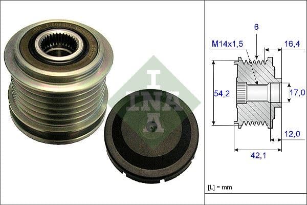 Alternatör Kasnaği Rulmanlı C Max-Focus Focus II-Fusion-Kuga I-Volvo C30-S40-V50 1.6-2.0 Giulietta 10> 500L 12> Doblo 10> Ducato 11> Freemont 11> Renegade 14> 1.6D Mjet 2.0D Mjet Grand Cherokee IV 1