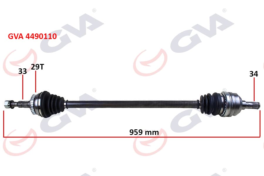 Komple Aks Sağ Vectra B 1.6İ-1.8İ-2.0İ 95-03 Abs Li 29 Diş 959mm