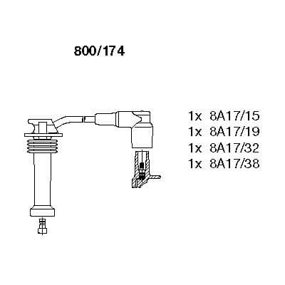 Buji Kablo Takımı Focus-Cmax-Fiesta-Mondeo-Bmax-Mazda-Volvo C30-S40-V50 98> 1.4-1.6 Zetec