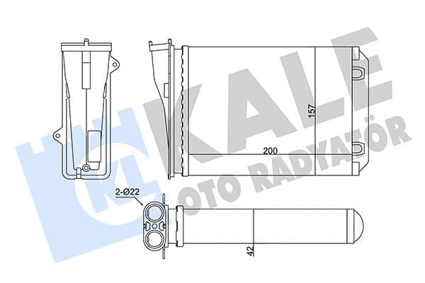 Kalorifer Citro N C3 III-Peugeot 2008 I-208 I Kalorifer Al/mknk 200X157X42