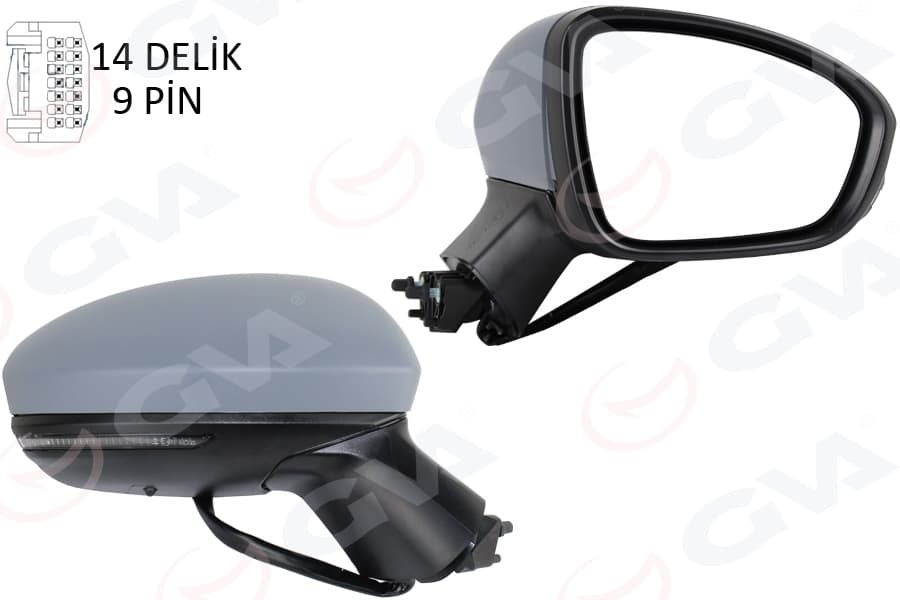 Diş Dikiz Aynasi Sağ Elektrikli İsitmali Sinyalli Sensörlü Astarli Konveks Clio V 19- 12H9P