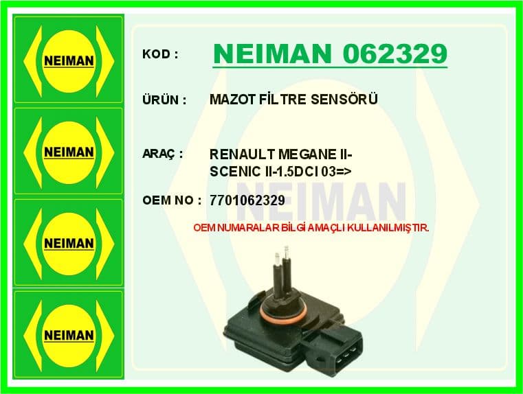 Mazot Filtre Sensörü Renault Megane II-Scenic II-1.5DCI 03 >