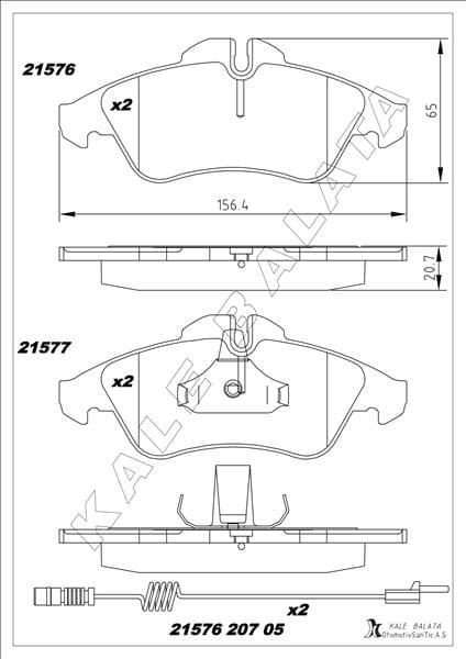 Fren Balatası Ön Mercedes W638 B901>B904 . VW LT 28-35-46