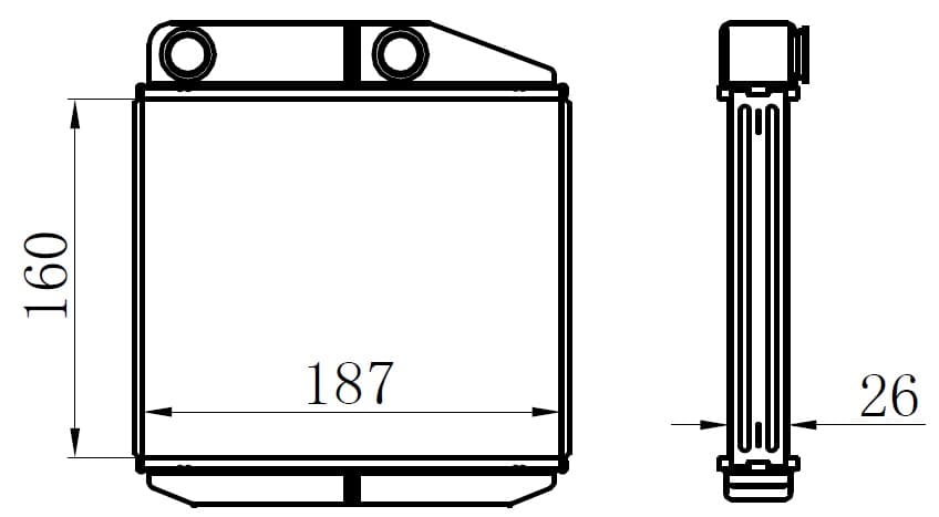 Kalorifer Radyatörü Brazing Corsa D 06> Corsa E 14> Adam 14> Mito-Doblo III-Linea-Fiorino-Pratico- G Rande Punto 1.2-1.3-1.4 160x185x26