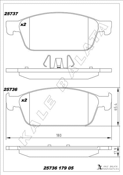 Ön Fren Balatası Focus III 14> C-Max 06>11 10> 03> Kuga 08> Connect TC7 13> Mazda 3 03> Mazda 5 10> Volvo S40 04> V40 12> V50 04> C30 06> C70 05>