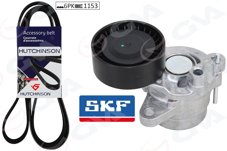 Alternator Kayış Seti 6PK1153 Opel Astra L-Corsa F-Combo E-Crossland-Grandland-Mokka-Vivaro C-Zafi Ra-Peugeot 2008-208 II-301-308 II-508 II-Expert IV-Partner-Rifter-Citroen Berlingo-C3 III-C4 Cactus
