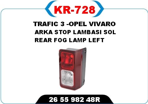 Arka Sis Lambasi Sol Trafic 3 -Opel Vivaro