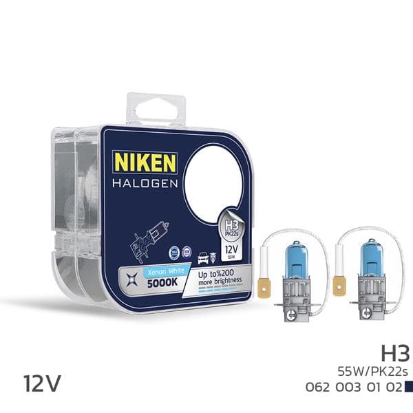 Niken 12V H3 55W Beyaz İşik Ampul PK22s 5000K