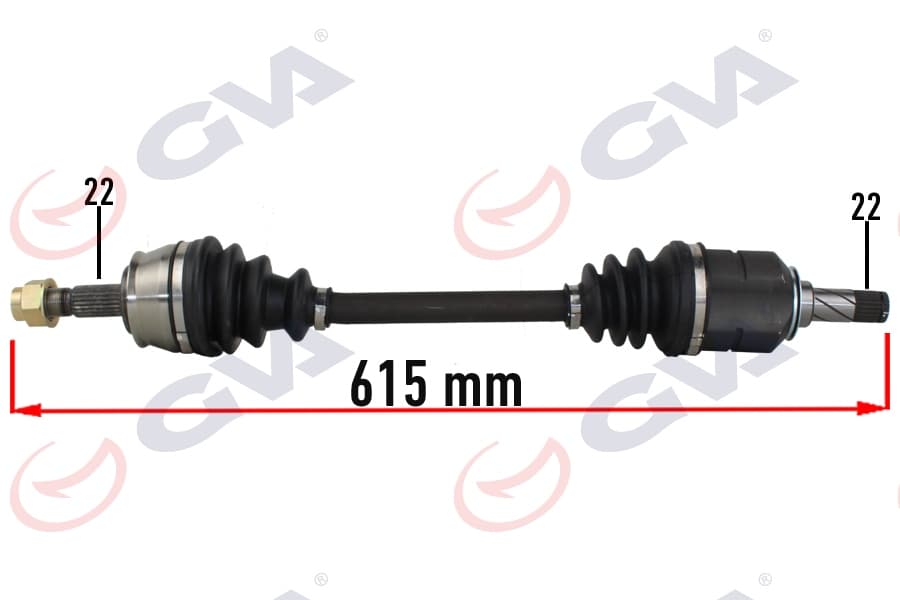 Komple Aks Sol Opel Corsa D 06>14 Corsa E 14>19 Adam 12>19 1.0-1.2-1.4 22x22x615