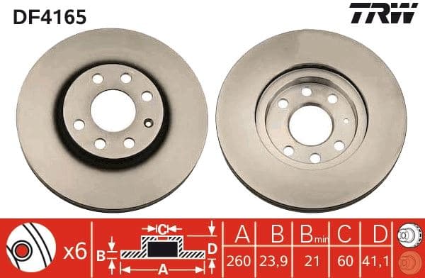 Ön Fren Aynasi Corsa C - Combo C 01>11 Meriva A 03>10 Tigra 04>09 260x24x4DL Havali