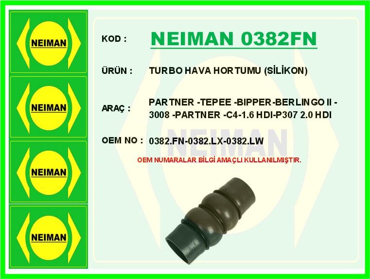 Turbo Hortumu Partner-Berlingo 08> P307 04>09 P308 07>14 P3008 09>16 P5008 09>17 Expert-Jumpy 07>16 C4 04>11 1.6 HDi Silikon