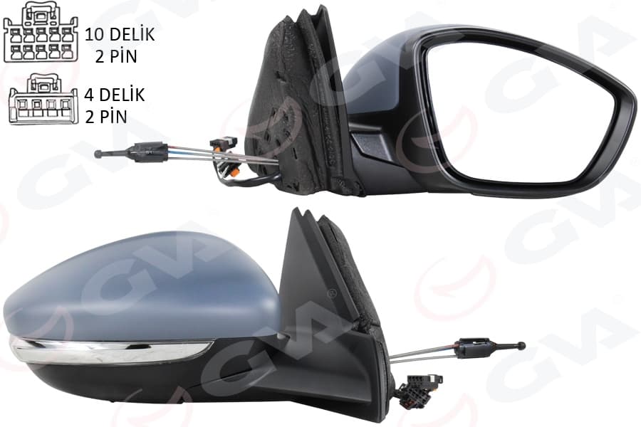 Diş Dikiz Aynasi Sağ Manuel Katlanir Opel Corsa F 19> Peugeot P208 19> Elektrikli-Astarli-İsitmali
