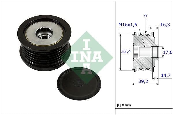 Alternatör Kasnaği 39.2mm Cmax-Fiesta VI-Focus III-Kuga II-Transit-Connect-Courier 1.5-1.6-2.0TDCİ