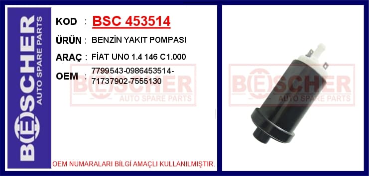 Benzin Yakıt Pompası Fiat Uno 1.4 146 C1.000