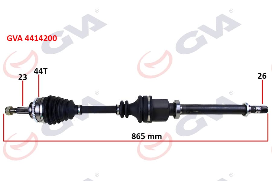 Komple Aks Sağ Clio Symbol Thalia 1.5 dCi 08- Abs Li 44DİŞ 865mm