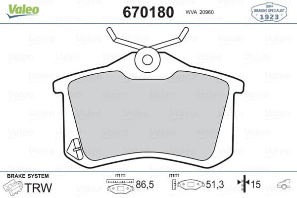 Arka Fren Balata Renault Clio 05> Kangoo 01> Laguna 96> Fluence 09> Megane 96> Citroen Berlingo 99> C2 C3 C4 03> DS4 11> Peugeot 307 00> 308 07> Partner 96>VW Polo Classic 95>01 Golf III-IV-Passat III
